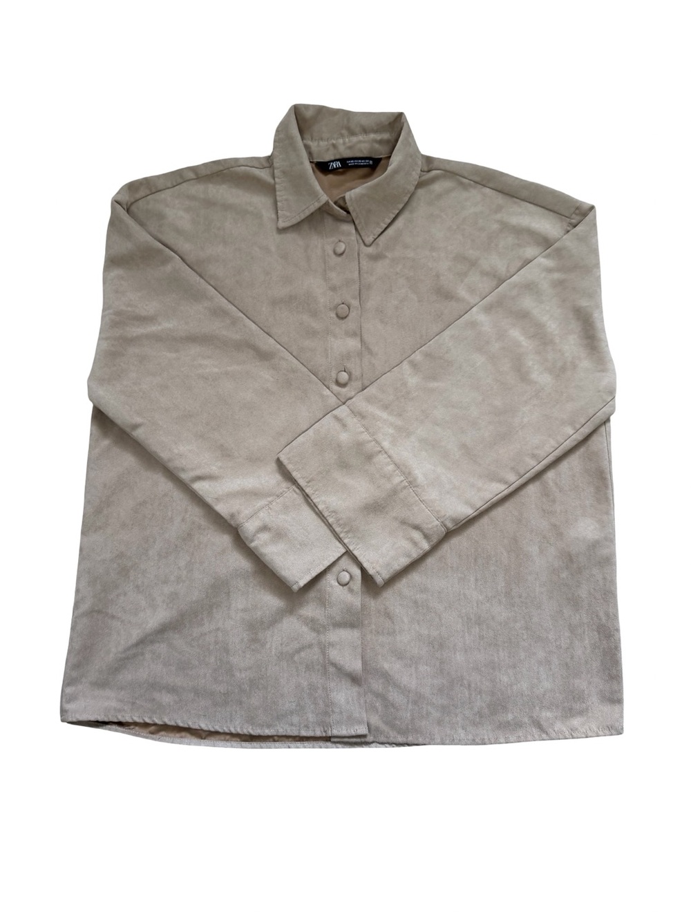 Zara Taupe Corduroy Button-Down Shirt